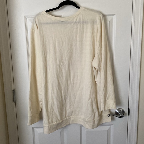 Disney Minnie Mouse Cream Autumn Fall Crewneck Lightweight Sweatshirt Size 26/28 - Picture 7 of 7